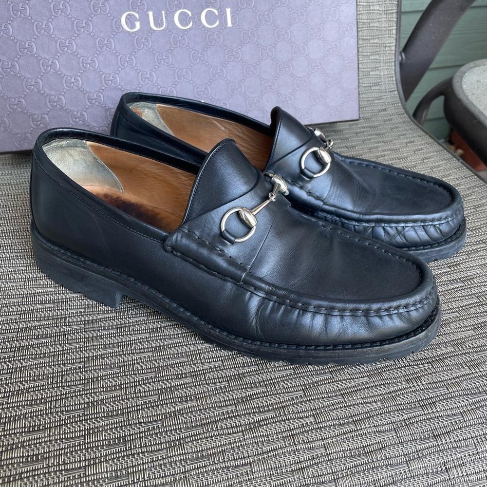 Gucci Black Leather Men's Loafers